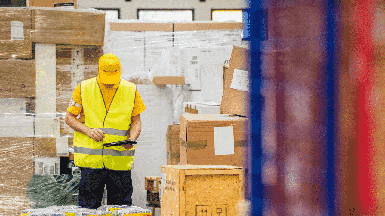 Працівник поштового складу UPS